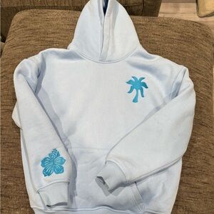 🌴 PPP - Light Blue Hoodie with Palm Tree Design